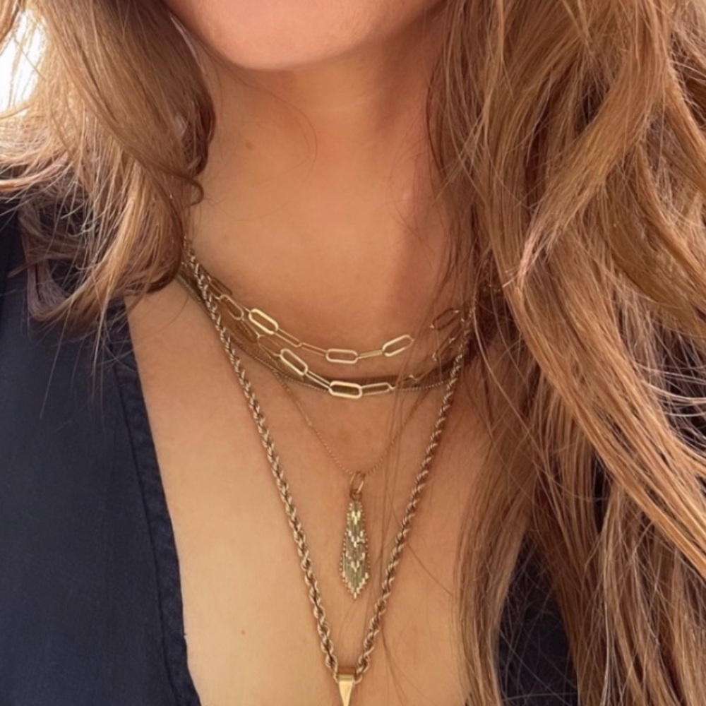 14kt gold plated over sterling .925 stamped  Silver double Chain Necklace choker